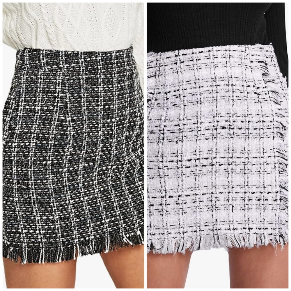 HP!! 🎉🎉 EUC Black and White Printed Mini Skirt Set. Size Medium for Both.